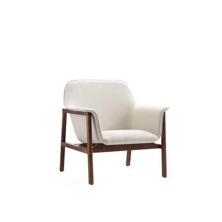 MANHATTAN COMFORT Miller Accent Chair in Cream and Walnut AC007-CR